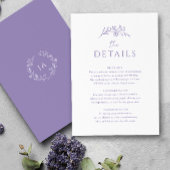 Lavender Monogram Wedding Begleitkarte