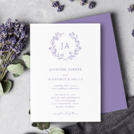 Lavender Monogram Wedding Einladung
