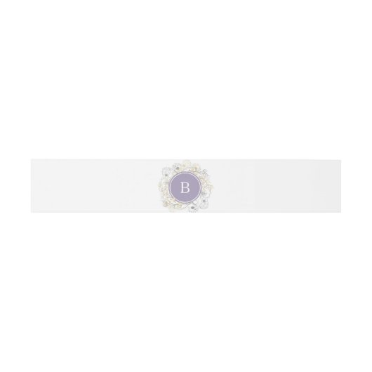 Lavender Monogram Wedding Einladungsbanderole (Flach)