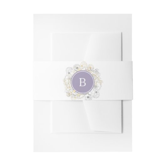Lavender Monogram Wedding Einladungsbanderole (Vorderseite Beispiel)