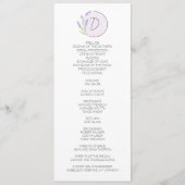 Lavender Monogram Wedding Programm (Vorderseite)