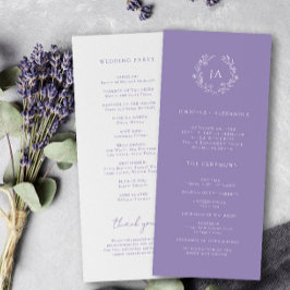 Lavender Monogram Wedding Programm
