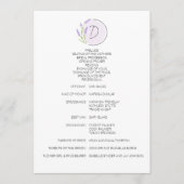 Lavender Monogram Wedding Programm (Vorderseite)