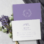 Lavender Monogram Wedding RSVP Karte