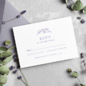 Lavender Monogram Wedding RSVP Karte