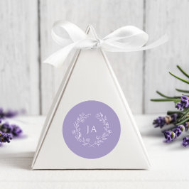 Lavender Monogram Wedding Runder Aufkleber