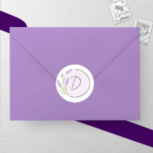 Lavender Monogram Wedding Runder Aufkleber