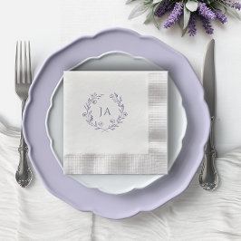 Lavender Monogram Wedding Serviette