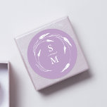 Lavender Monogram Wedding Stickers<br><div class="desc">Ein moderner und dennoch eleganter lila Monogramm-Hochzeitsaufkleber mit einzigartiger Lavendellinienkunst. Passen Sie die Farbe an,  um Ihr Hochzeitsthema Anzug. Ideal für Gastgeschenke Hochzeiten und Umschlag Aufkleber. Um mehr minimalistische Aufkleber wie diese besuchen www.zazzle.com/dotellabelle Line Kunst und Design von Victoria Grigaliunas von Do Tell A Belle.</div>