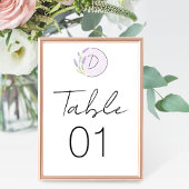 Lavender Monogram Wedding Tischnummer