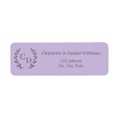 Lavender monogrammed wreath return address (Vorne)
