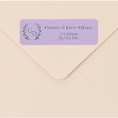 Lavender monogrammed wreath return address