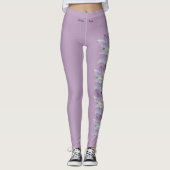 Lavender Montana Bitterroot Staat Blumen Leggings (Vorderseite)