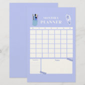 Lavender Monthly Planner Layout Art Briefpapier (Vorne/Hinten)