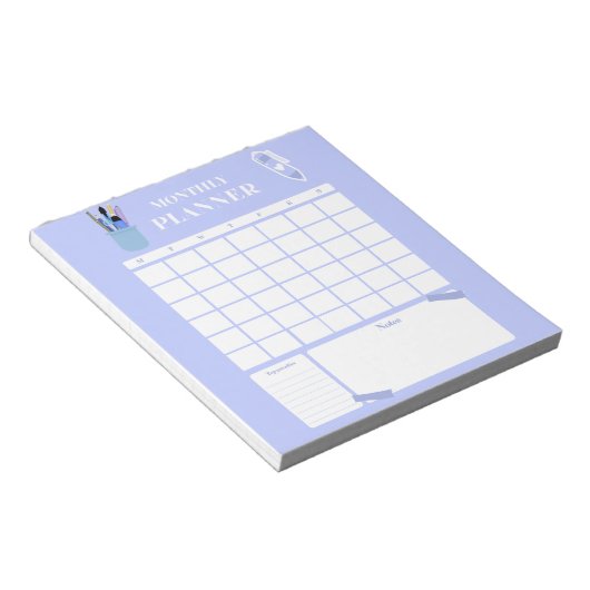 Lavender Monthly Planner Layout Art Notizblock (angewinkelt)