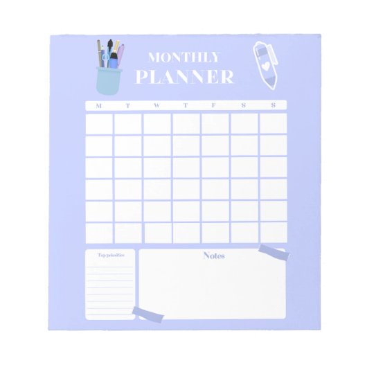 Lavender Monthly Planner Layout Art Notizblock (Vorderseite)