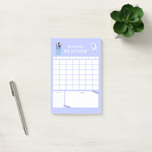 Lavender Monthly Planner Layout Art Post-it Klebezettel (Büro)