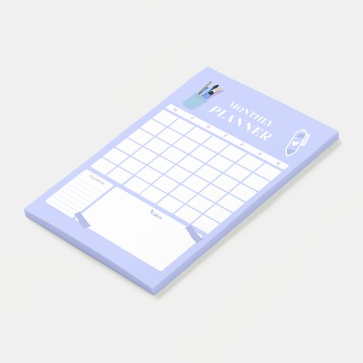 Lavender Monthly Planner Layout Art Post-it Klebezettel (angewinkelt)