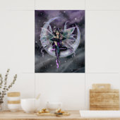Lavender Moon Faige auf Crescent Moon Fantasy Art Poster (Küche)