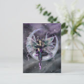 Lavender Moon Fairy Fantasy Kunst, Dichtung und Mu Postkarte (Stehend Vorderseite)