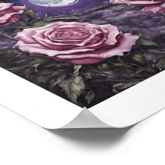 Lavender Moon-Rose-Poster Poster (Ecke)