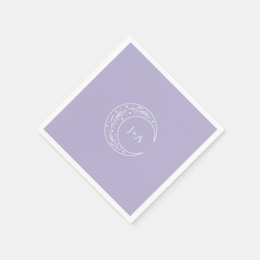 Lavender Moon Whimsical Wedding Serviette (Ecke)