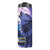 Lavender Moon Wolfs einsamer Ruf Thermosbecher (Vorderseite)