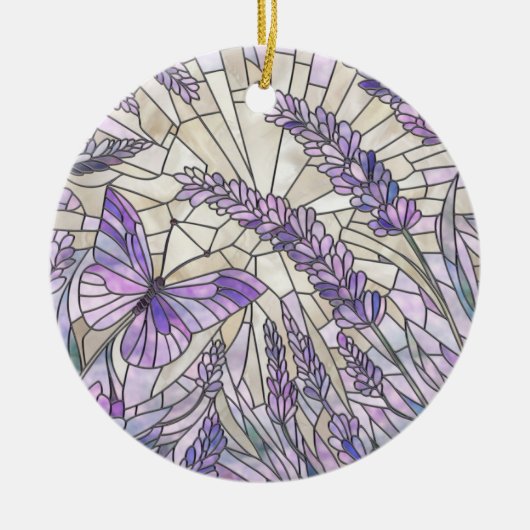 Lavender Morning Bliss - Mosaikkunst Keramik Ornament (Vorne)