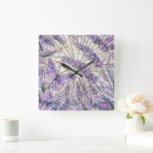 Lavender Morning Bliss - Mosaikkunst Quadratische Wanduhr (Zuhause)