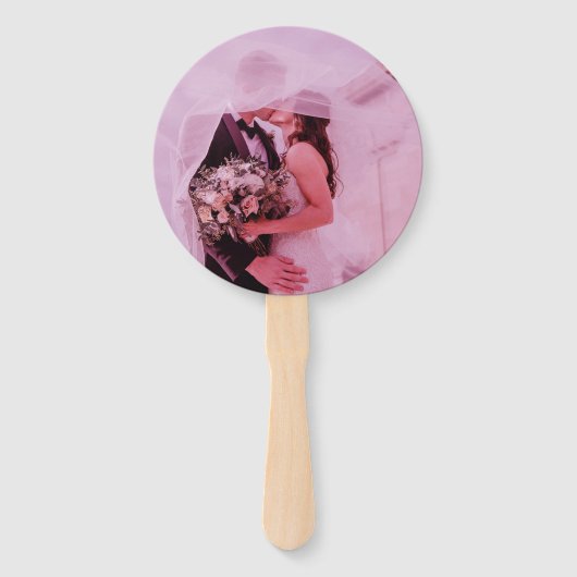 Lavender Mr. and Mrs. Foto Wedding Fächer (Rückseite)