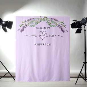 Lavender Mr. mrs heart wedding Foto Wandteppich