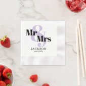 Lavender Mr. & Mrs. Wedding Serviette (Beispiel)