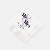 Lavender Mr. & Mrs. Wedding Serviette (Ecke)