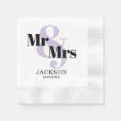 Lavender Mr. & Mrs. Wedding Serviette (Vorderseite)