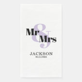 Lavender Mr. & Mrs. Wedding Serviette (Vorderseite)