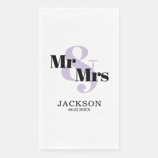 Lavender Mr. & Mrs. Wedding Serviette (Vorderseite)