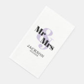 Lavender Mr. & Mrs. Wedding Serviette (Ecke)
