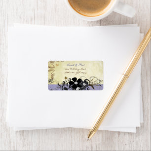 Lavender Musical Blume Swirl Rücksendeadresse Adressaufkleber