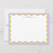 Lavender & Mustard Wavy Border Note Card Einladung (Vorderseite)