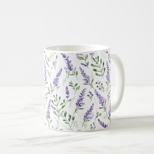 Lavender Natural Pattern Kaffeetasse (VorderseiteRechts)