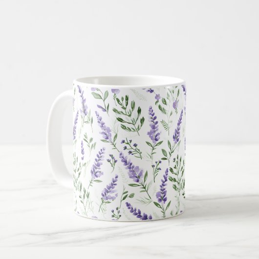 Lavender Natural Pattern Kaffeetasse (Vorderseite Links)