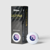 Lavender Navy Blue 2 Tone Diag Initial Monogram Golfball (Verpackungen)