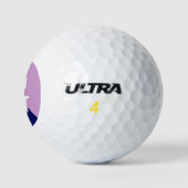 Lavender Navy Blue 2 Tone Diag Initial Monogram Golfball (Logo)