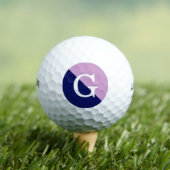 Lavender Navy Blue 2 Tone Diag Initial Monogram Golfball (Insitu T-Shirt)