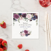 Lavender Navy Blue Floral Bloom Hochzeitsplaner Serviette (Beispiel)