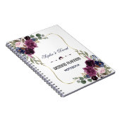 Lavender Navy Blue Gold Floral Wedding Planner Notizblock (Rechte Seite)