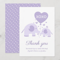 Lavender Niedlich Elephant Baby Dusche Vielen Dank