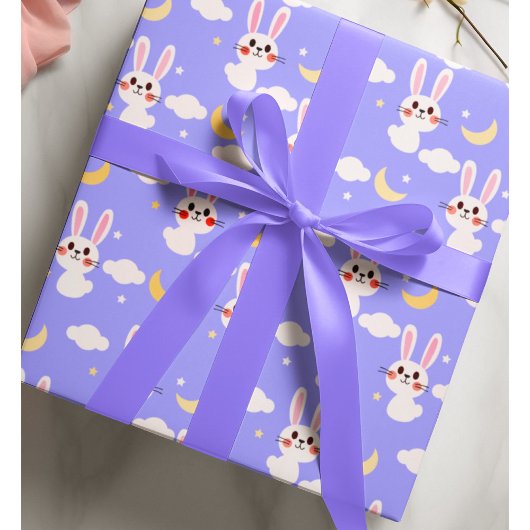 Lavender Niedlich Osterhase Das Jahr des Kaninchen Geschenkpapier