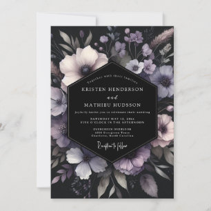 Lavender Noir Bloom Hochzeit Einladung