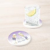 Lavender Ombre Aquamarin Champagne Toast 21. Gebur Getränkeuntersetzer (Seite)